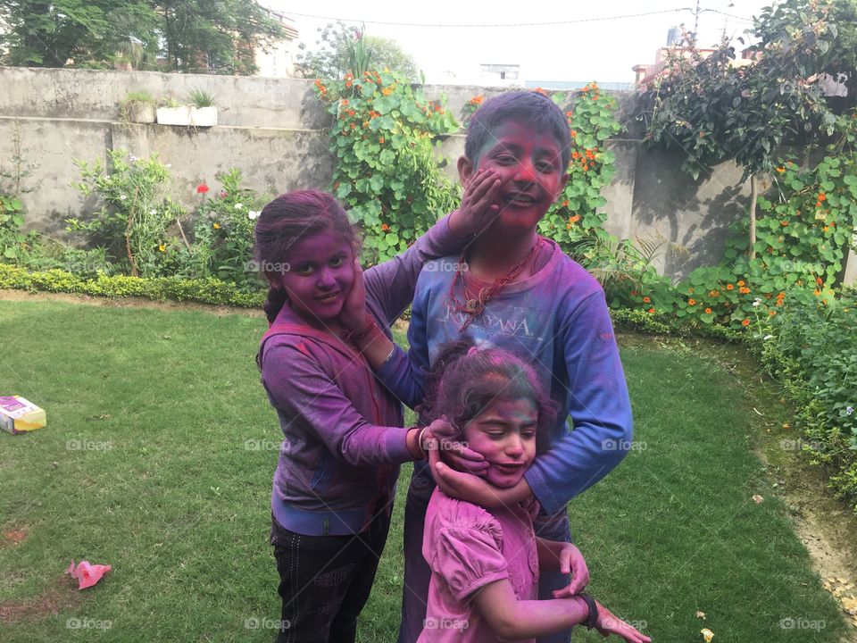 Holi is the festival of colours.In this festival we play with colours and wish everyone for good luck.In this day everyone enjoy and celebrate this colourful festival.