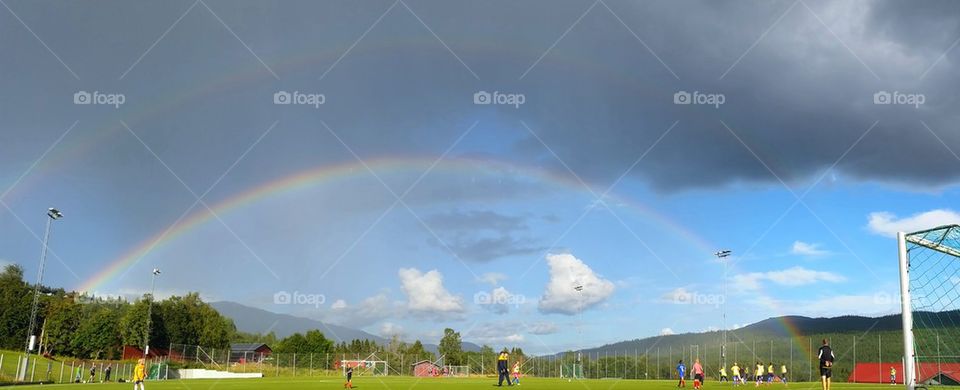 Football Practice in the rainbow characters! 