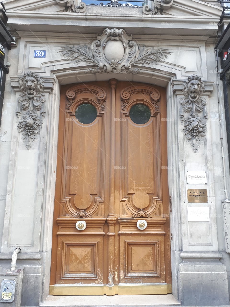 Beautiful wooden brown entrance door