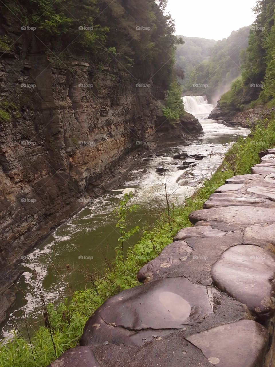 Lower Falls Down River at Letchworth State Park