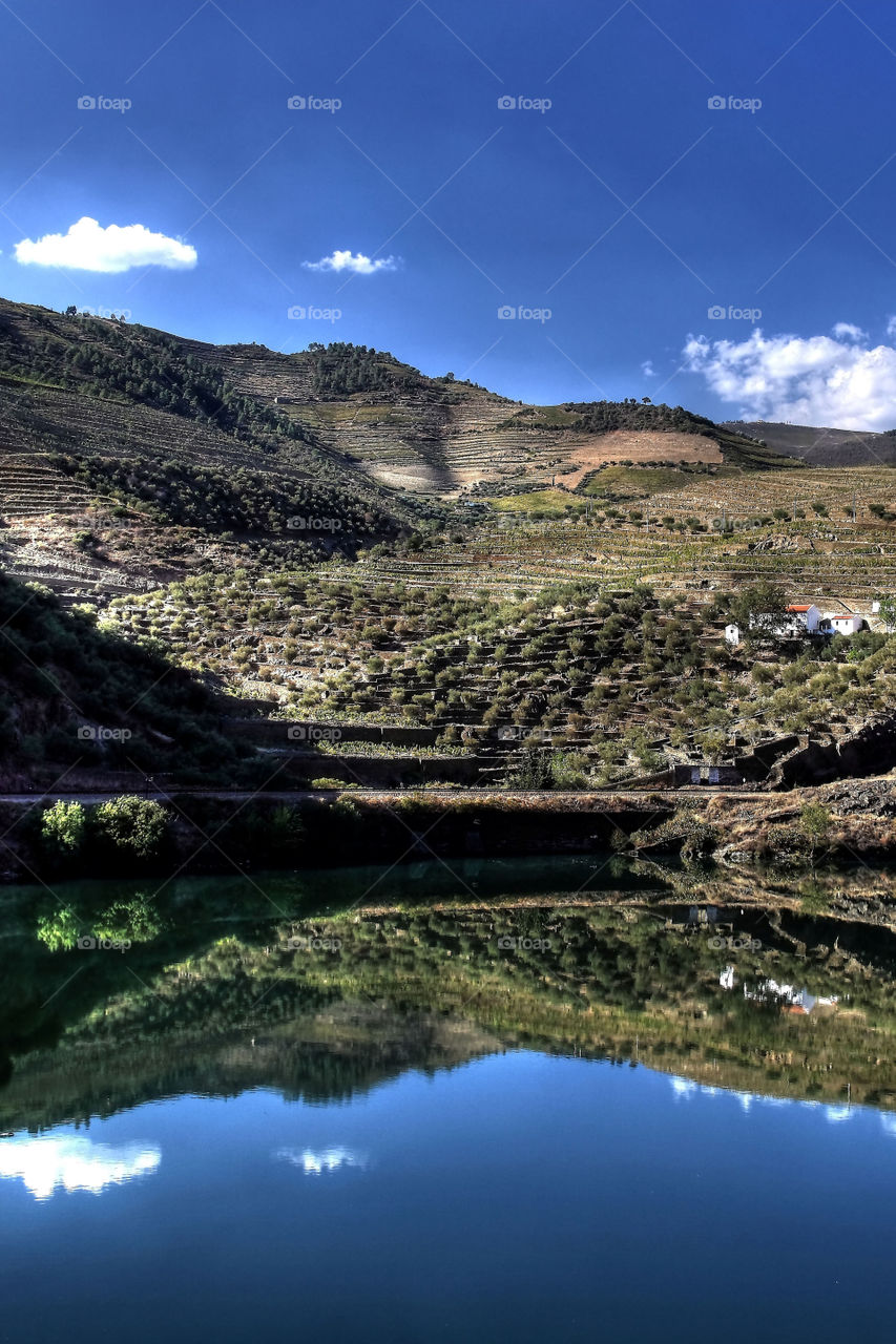 Landscape view of mountain and lake