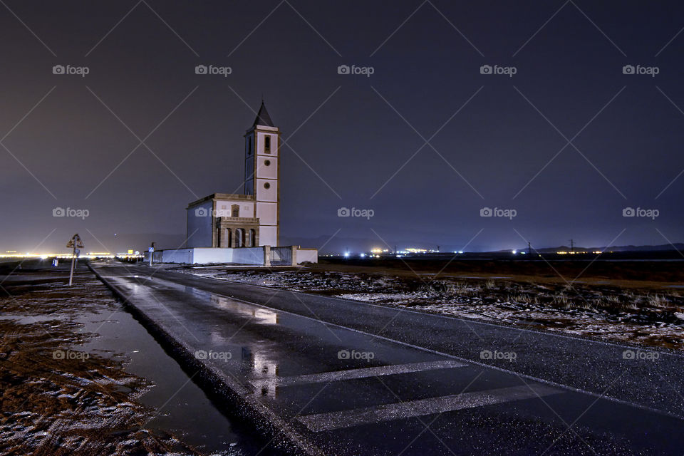 Salinas church in the natural park of Cabo de Gata in Almeria (Spain)