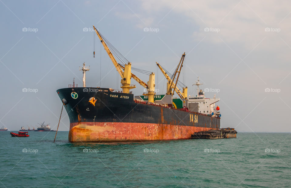 Container Ship at the Gulf of Thailand Southeast Asia