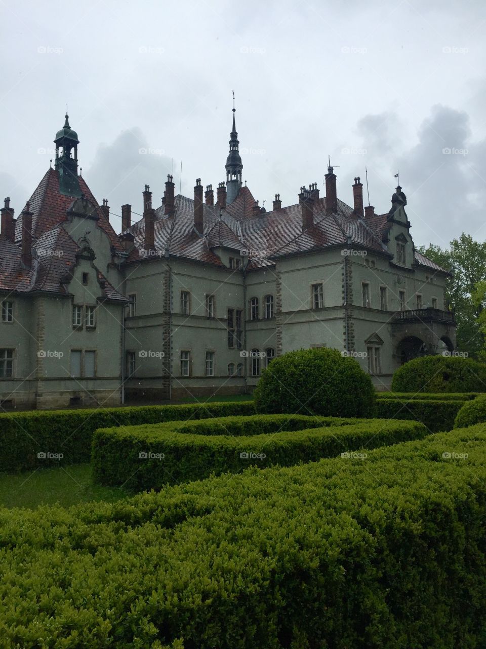 Schönborn castle after rain