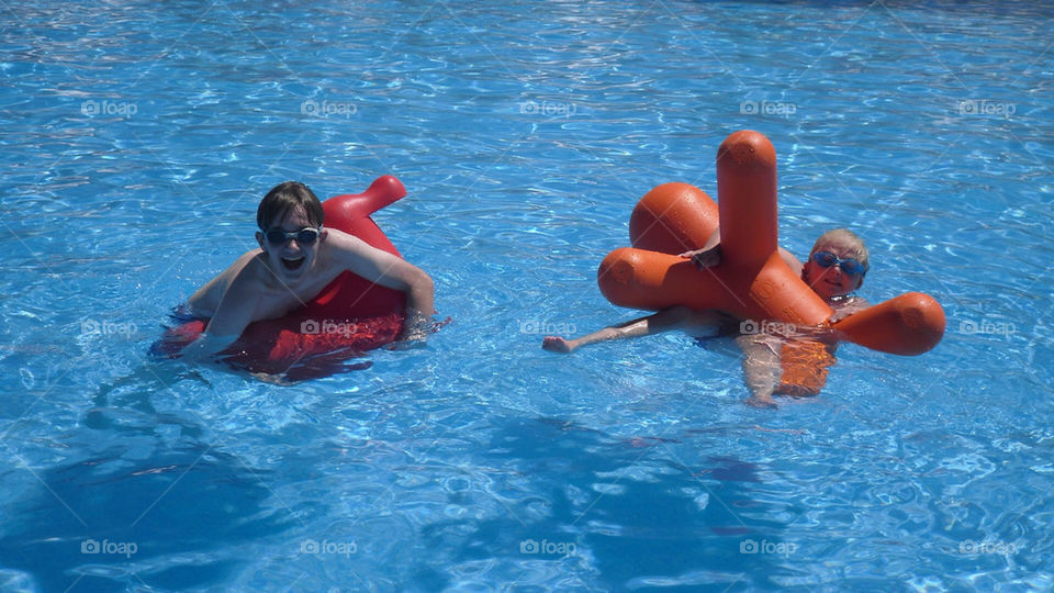 Floating in a pool