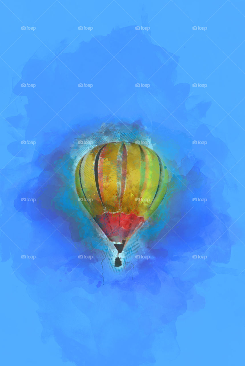 Hot Air balloon digital illustration