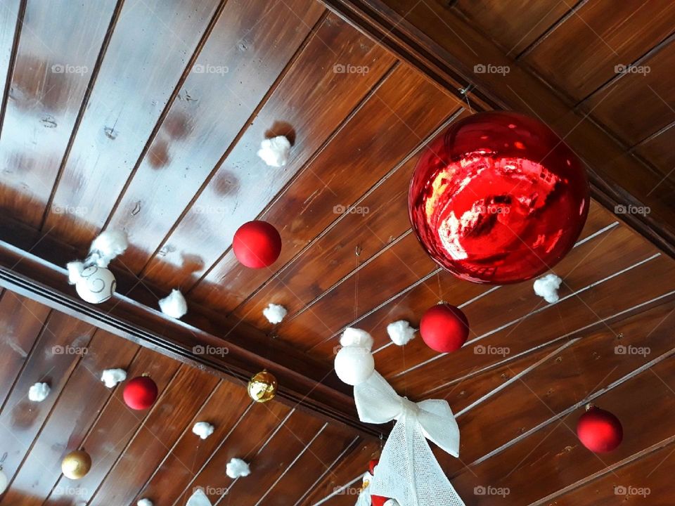 Red and white Christmas decorations