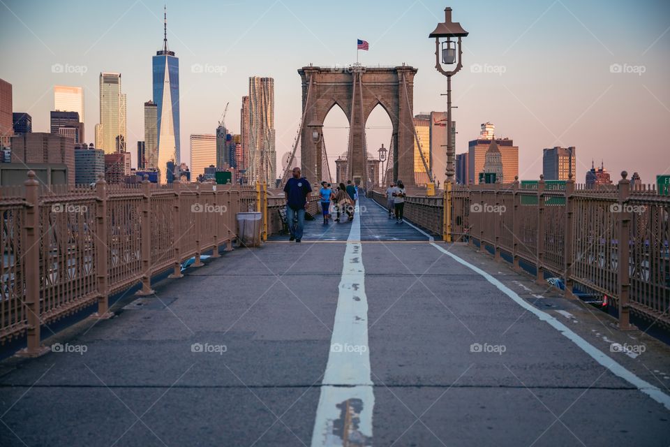 Brooklyn Bridge at sunrise