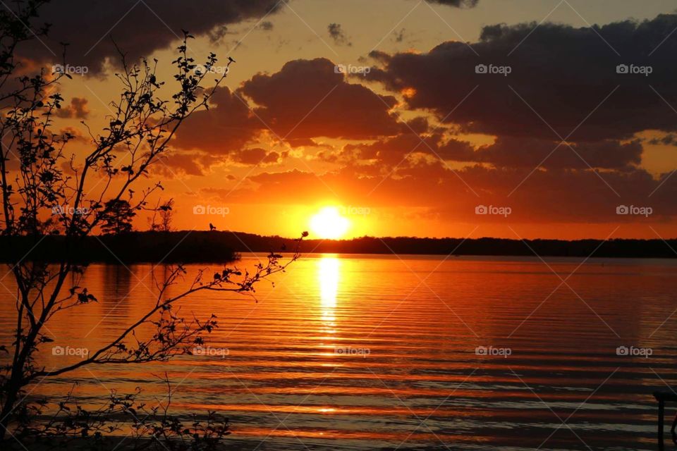 Sunset over the lake