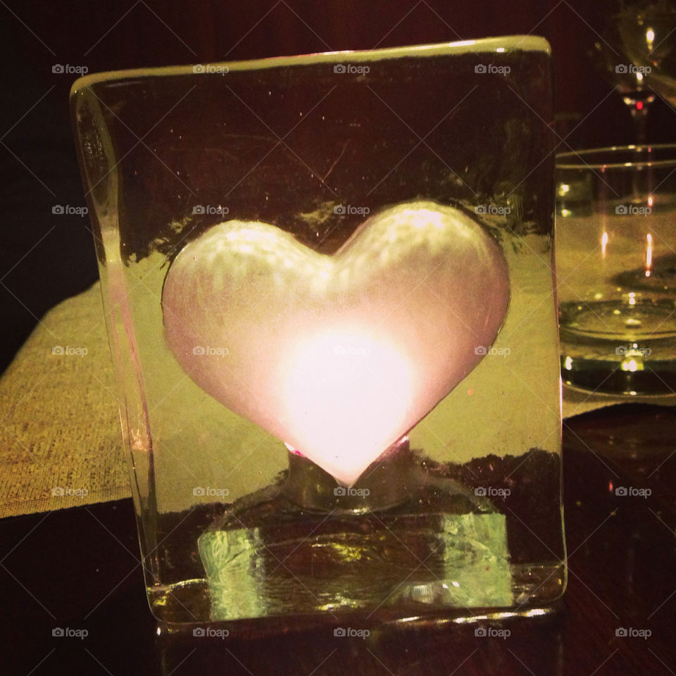 italy glass candle heart by millabenedetti