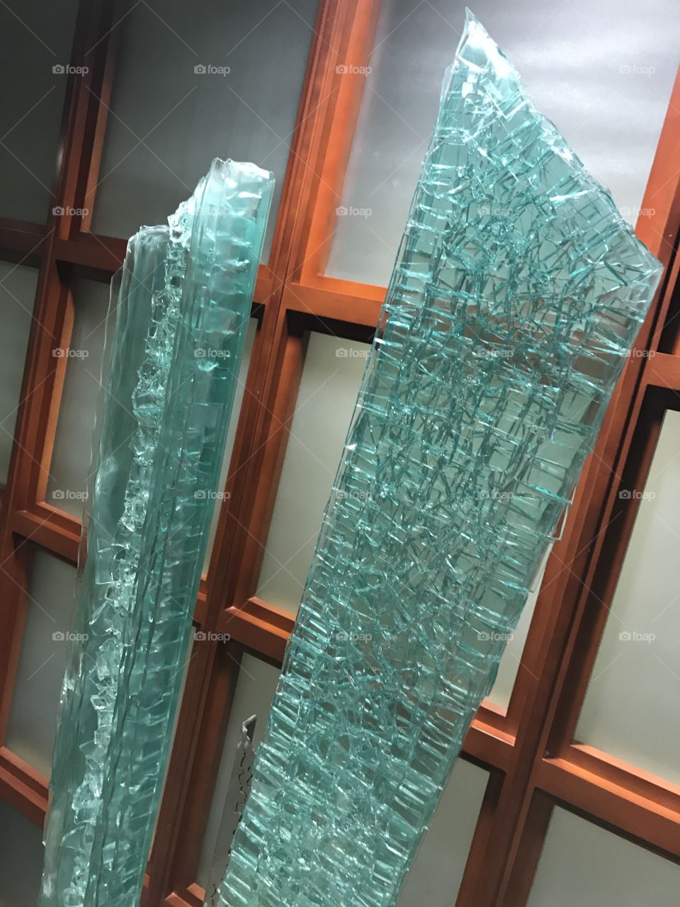 Green glass sculpture