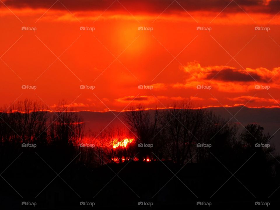 Cool sunlight and sunset. 