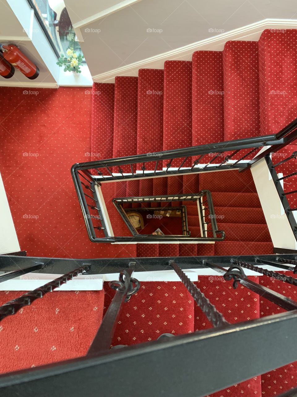 Red spiral stairs