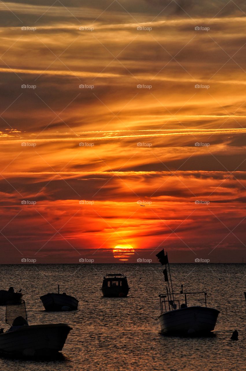 Dusk in harbour