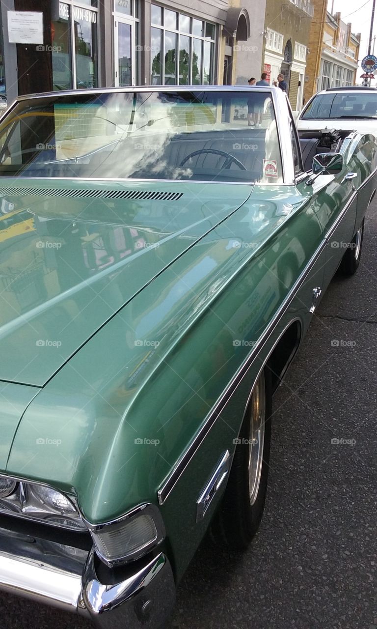 Close-up of retro style car