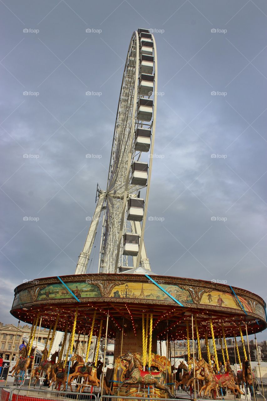 Under the ferris wheel