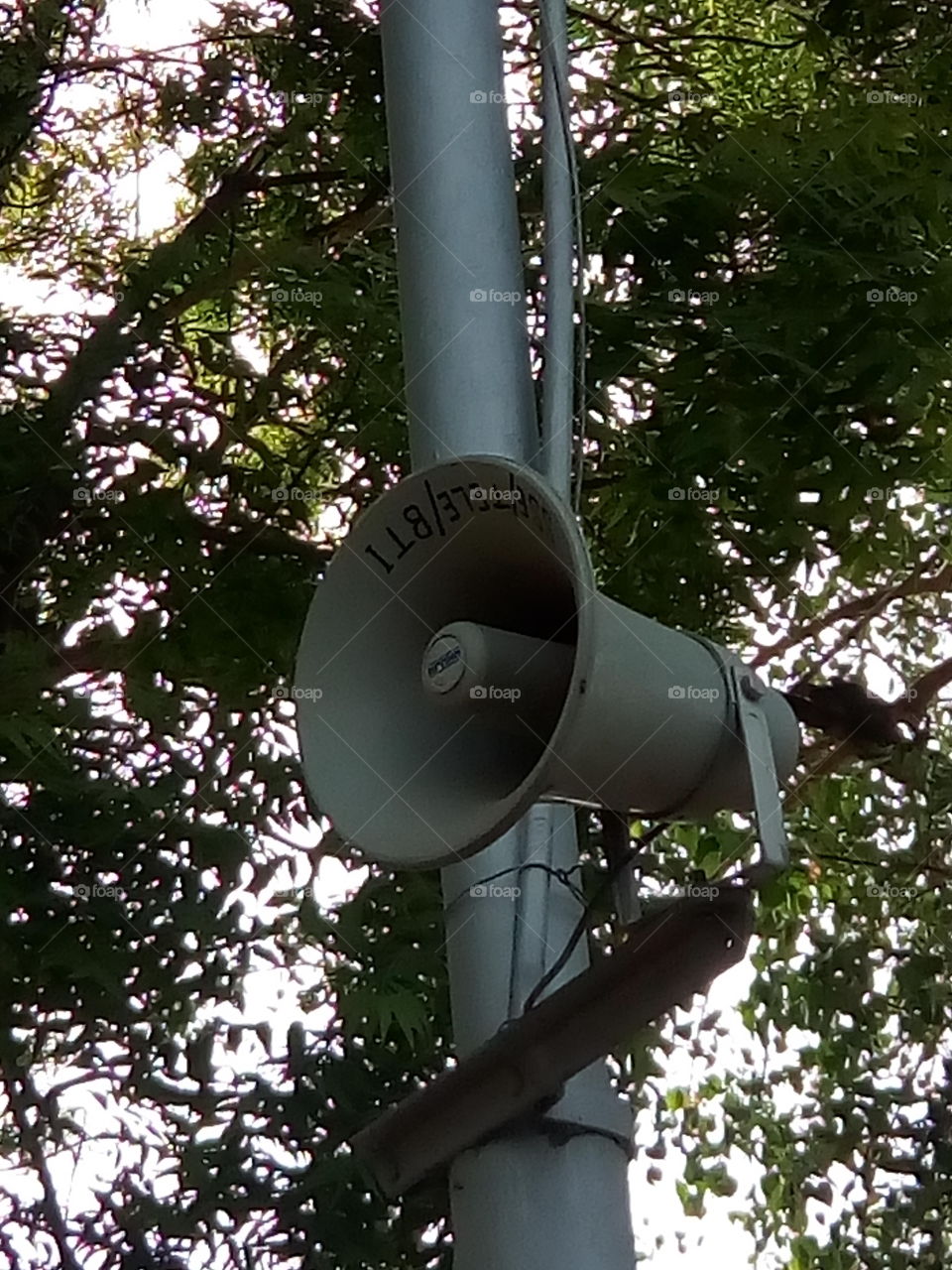 an anouncemement speaker at railway staion.