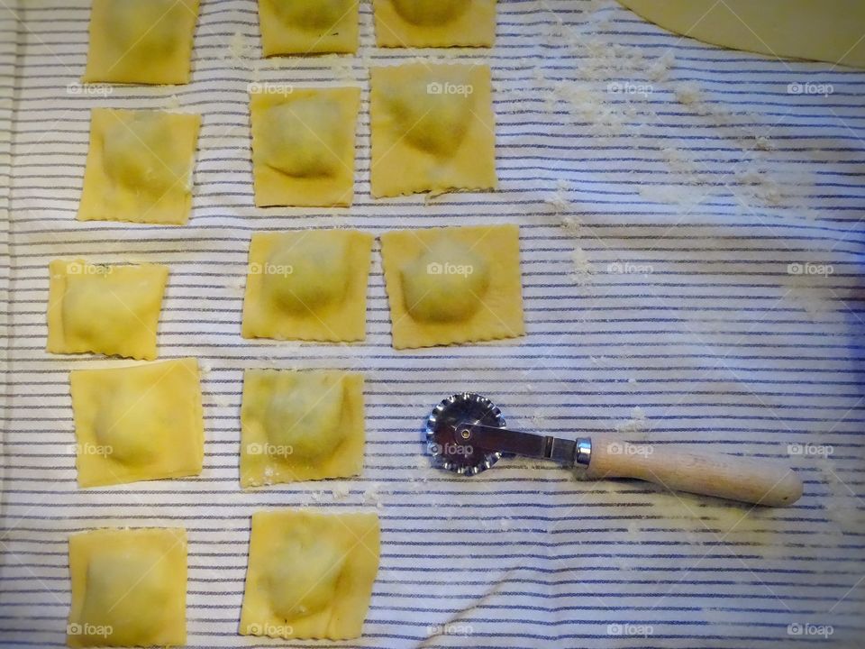 Making ravioli