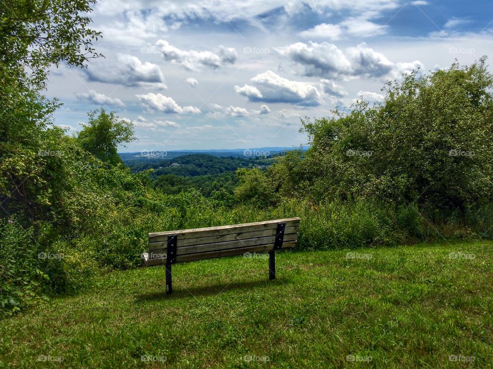 Bench overlooking the valley