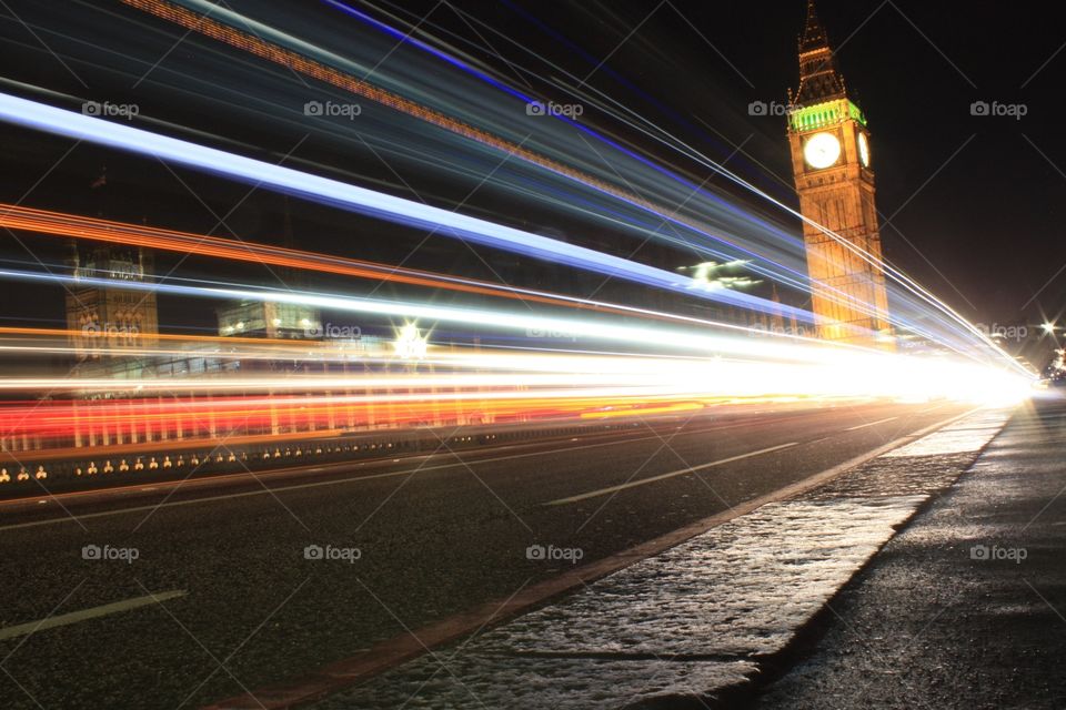 Long exposure of Elizabeth Tower from Westminster bridge 