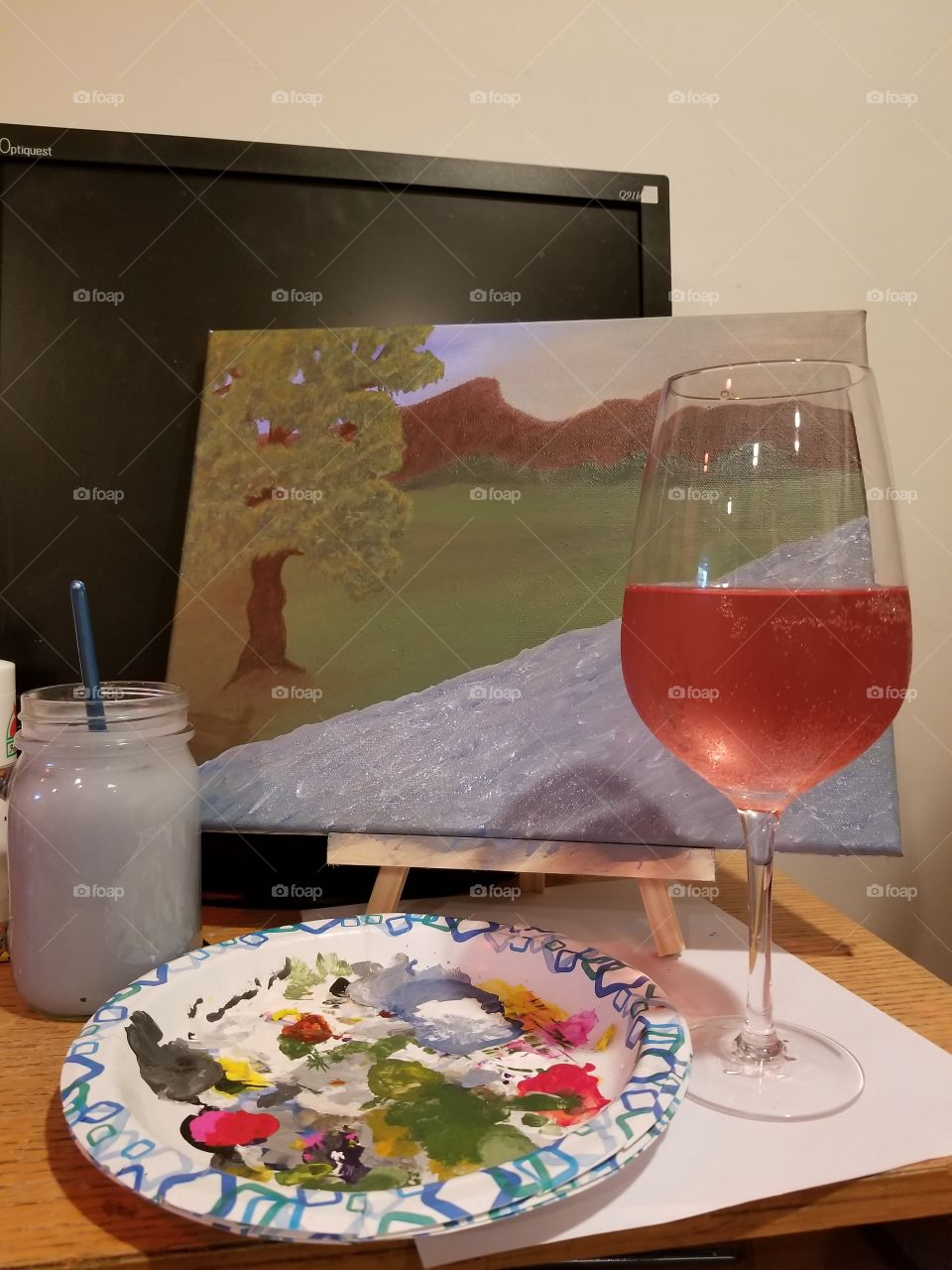 wine and painting