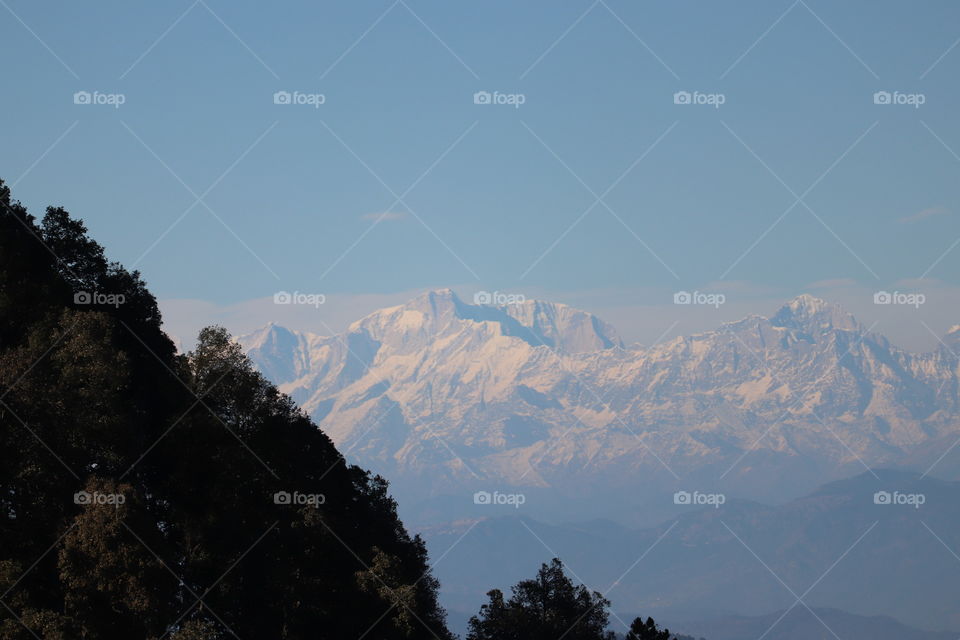 The snow clad peaks of Himalayas 