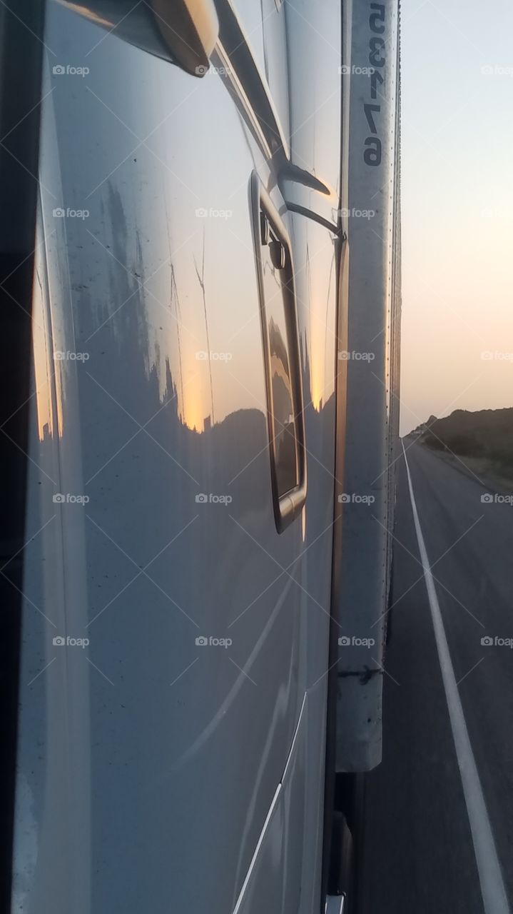rear view  mirror  dawn
