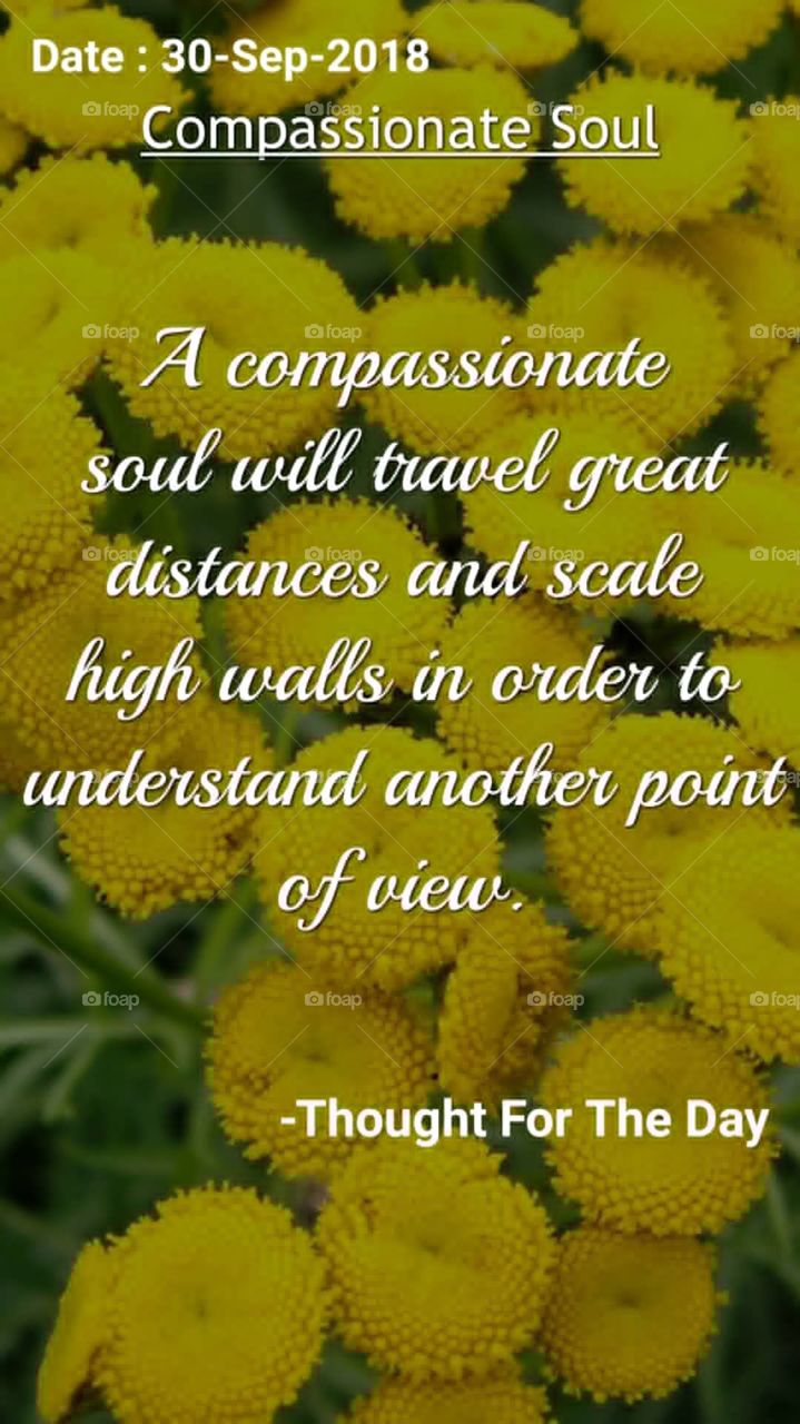 A compassionate  SOUL will travel great distance