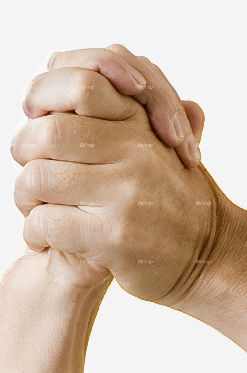 Punos hand man on white background