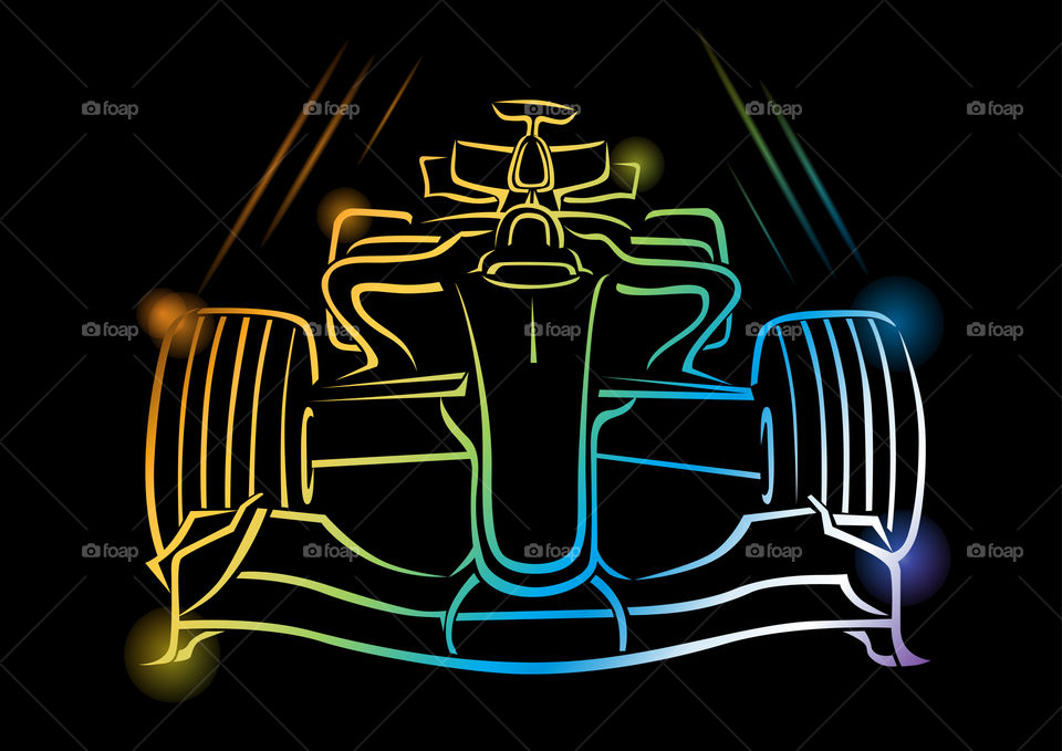 Abstract formula one f1 car illustration