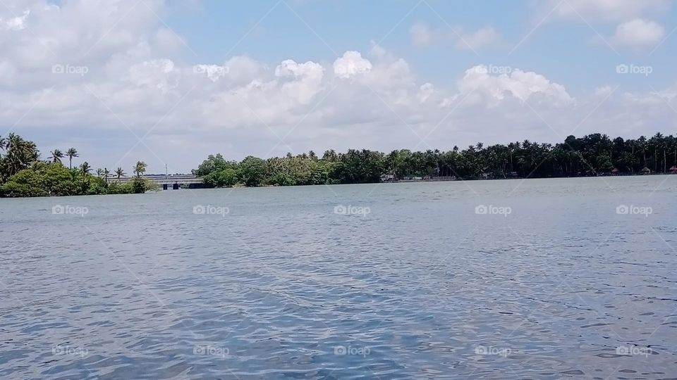 Lake and railway bridges