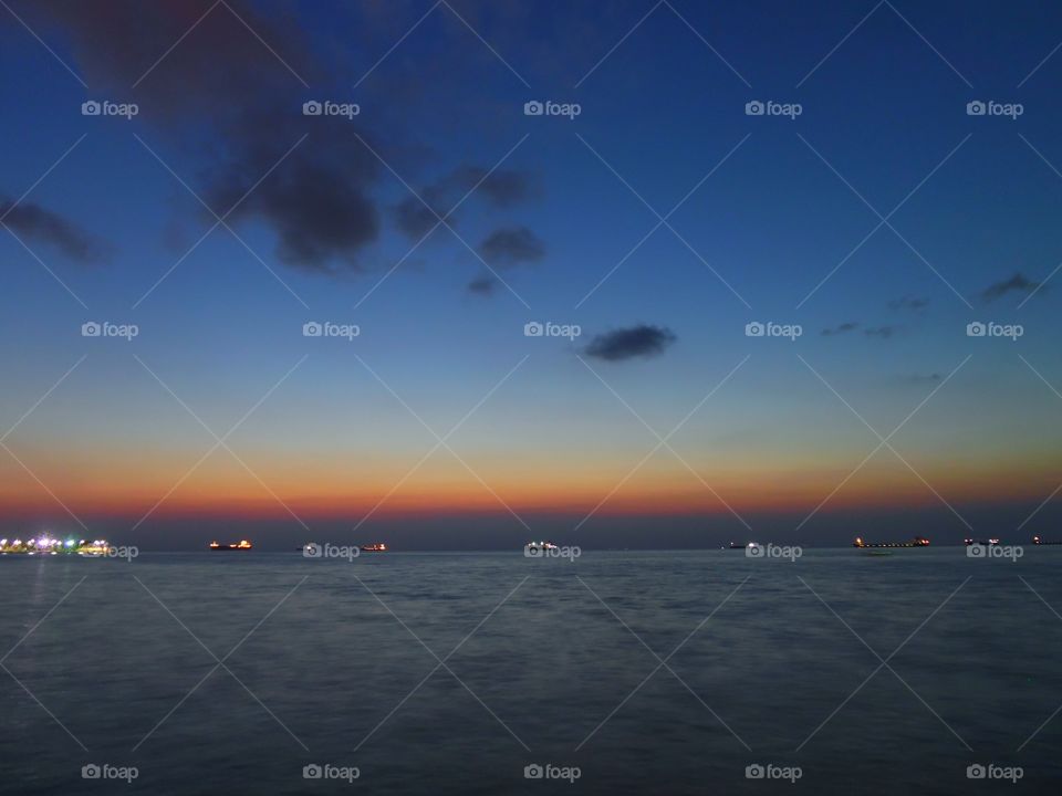 Sun set in The Mediterranean Sea