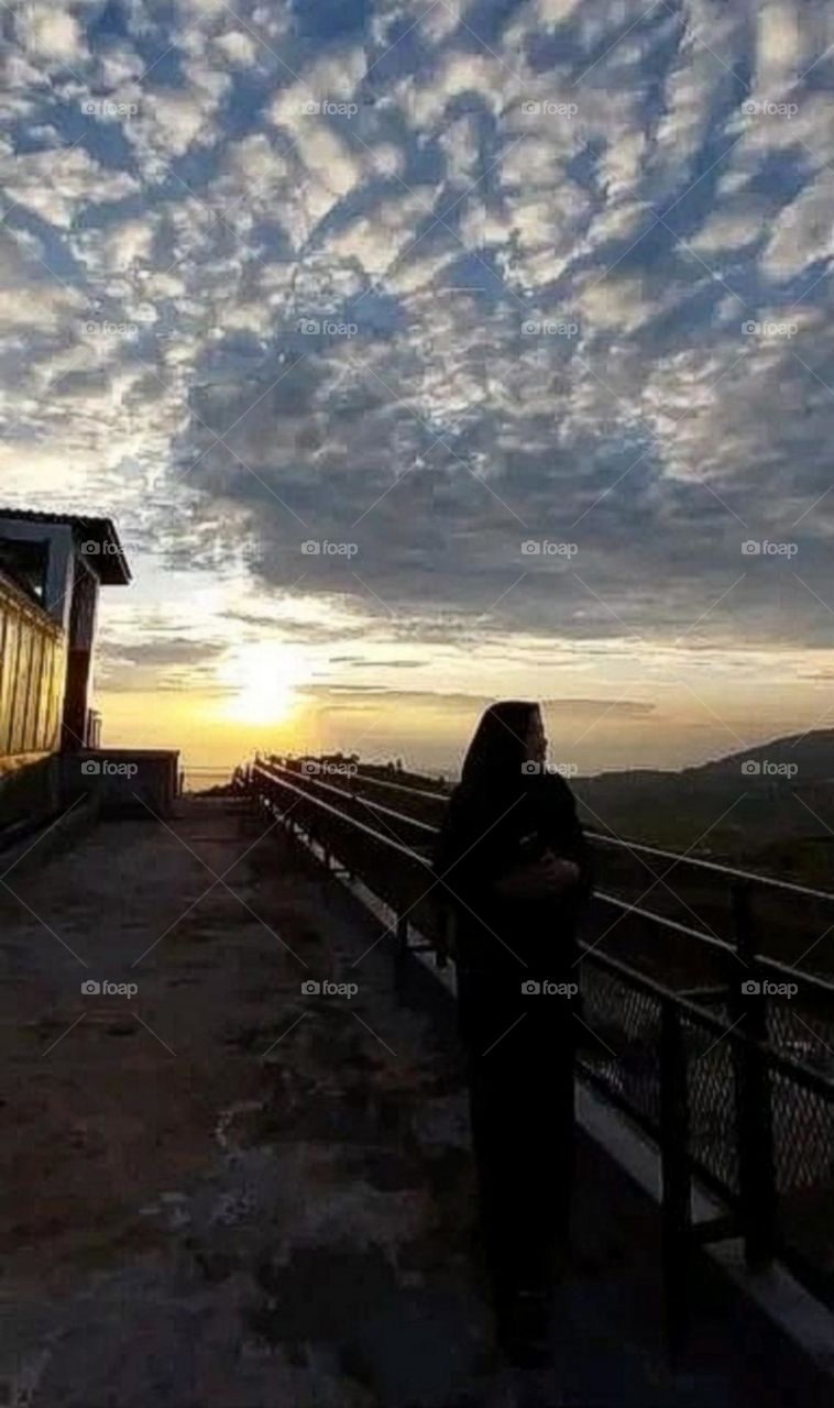 August 15th 2023 India. A beautiful and attractive view of the sunset.