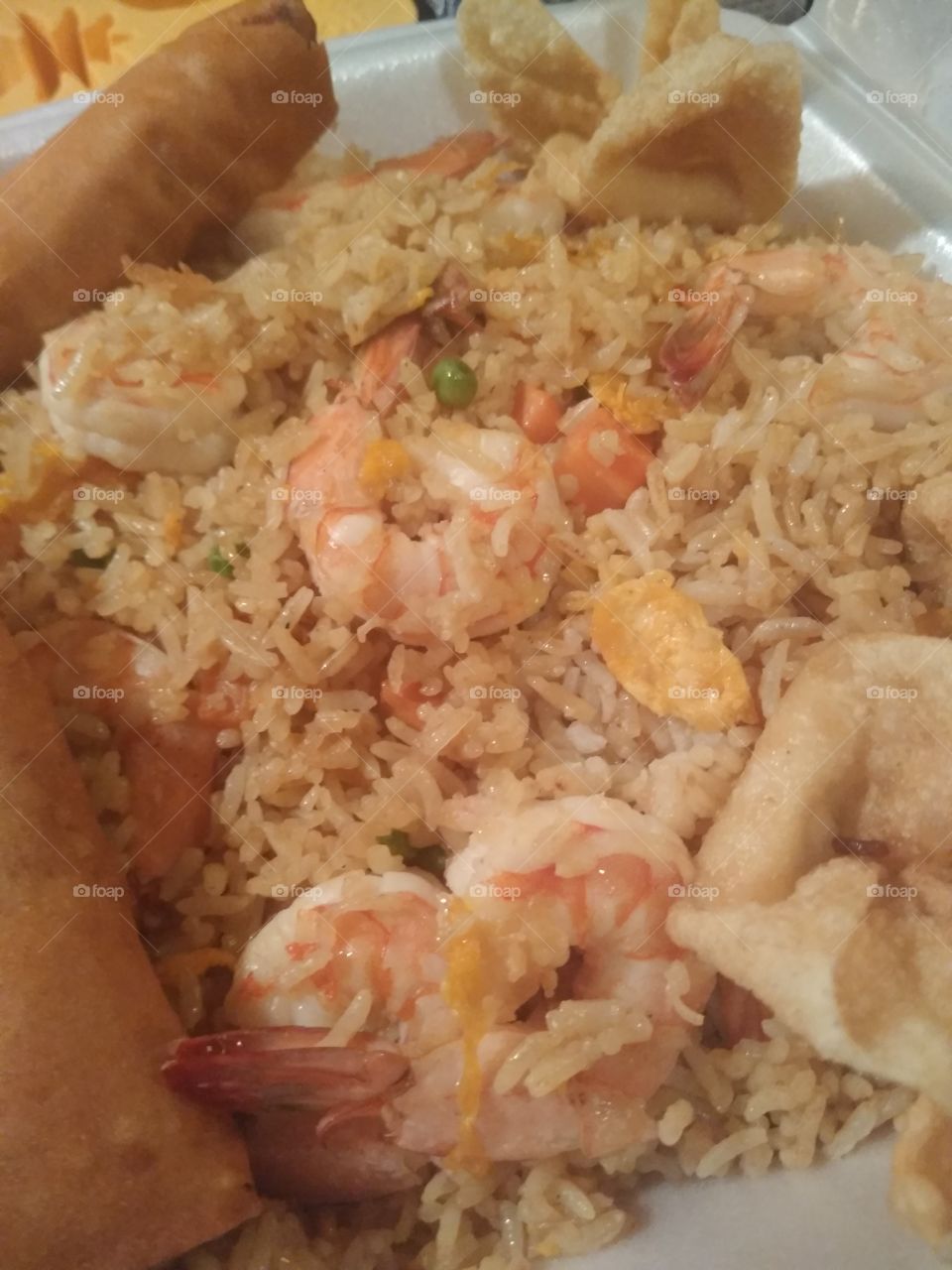 shrimp fried rice eggrolls Asian Kitchen Express in Arkansas