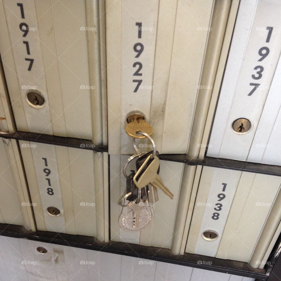 PO box with keys