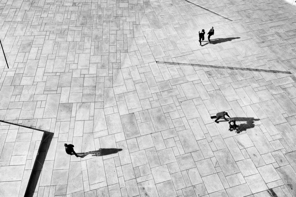 Rooftop walk. Black and White Architecture. Rooftop walk on Opera building, Oslo.