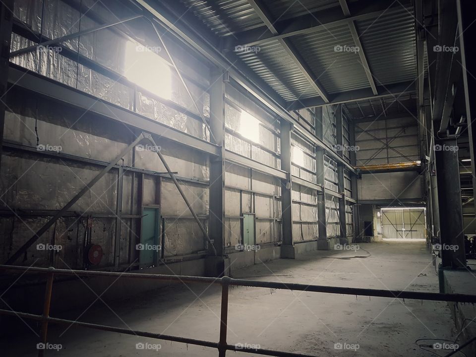 Large empty industrial factory building