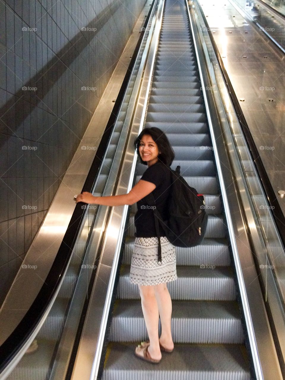 Up the escalators