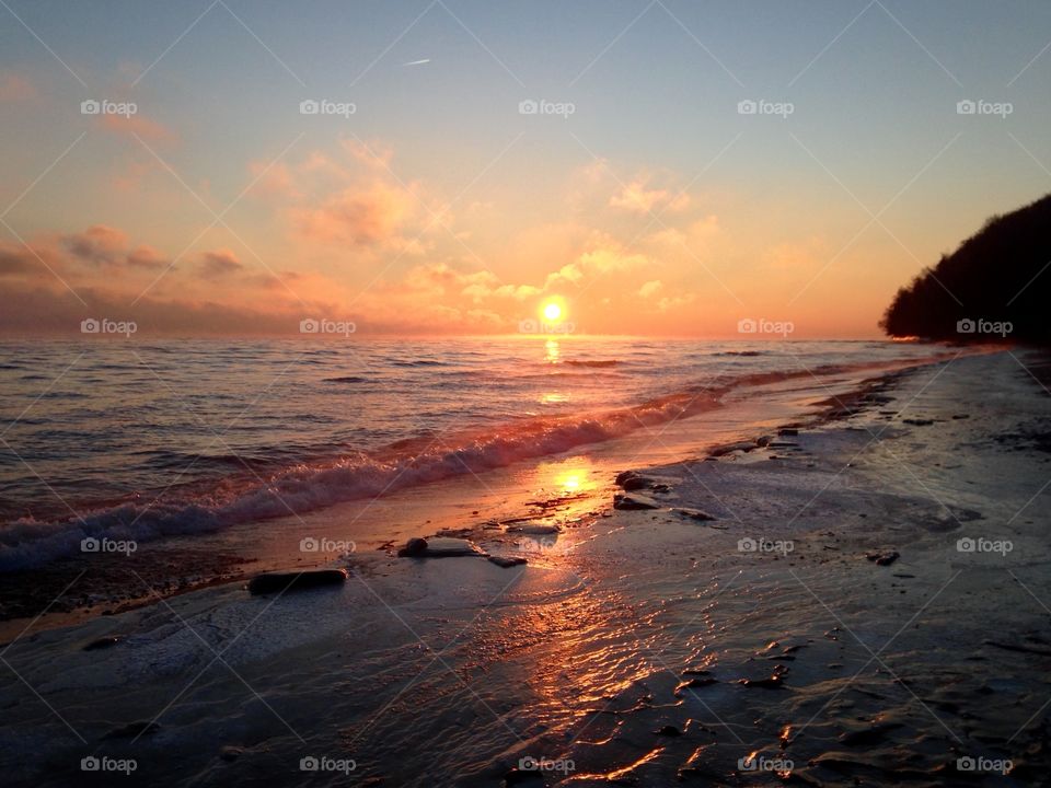 Frozen beach at the Baltic Sea coast 