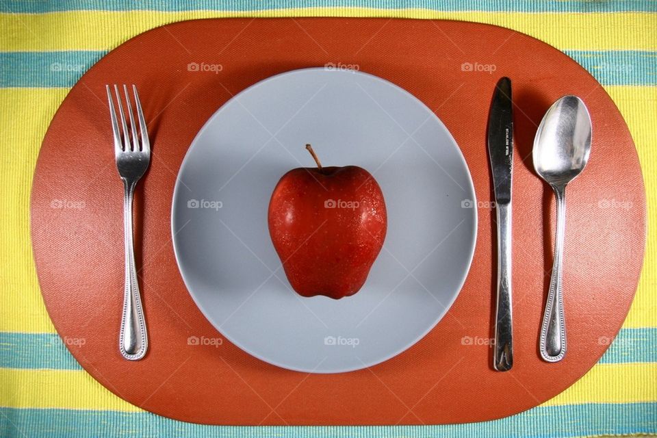 Apple on a plate