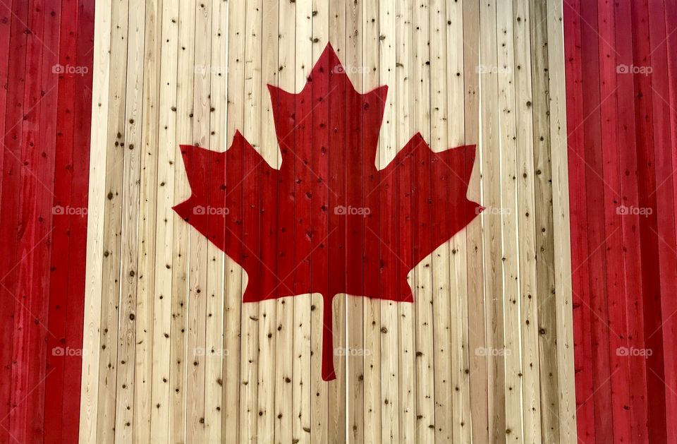 Canadian Flag painted on 2x4s