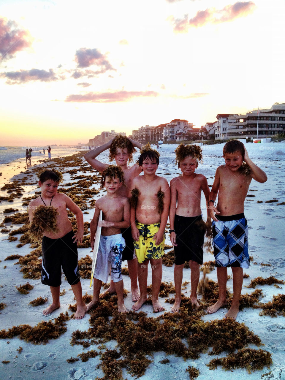 beach ocean sunset kids by dustinrogers