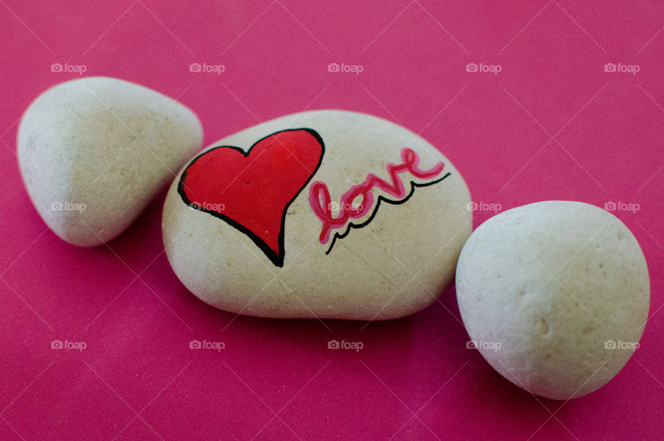 Love hand painted rock
