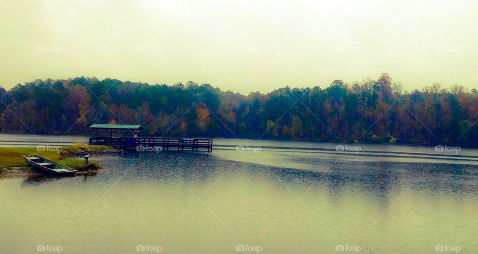 Rainy Autumn Day at the Lake