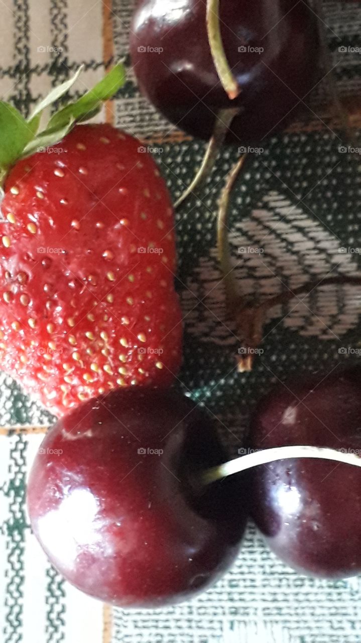 cherries and strawberries