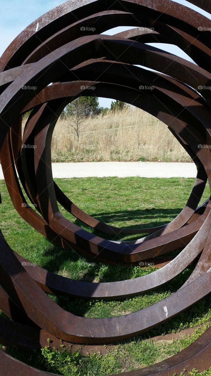 iron circular sculpture