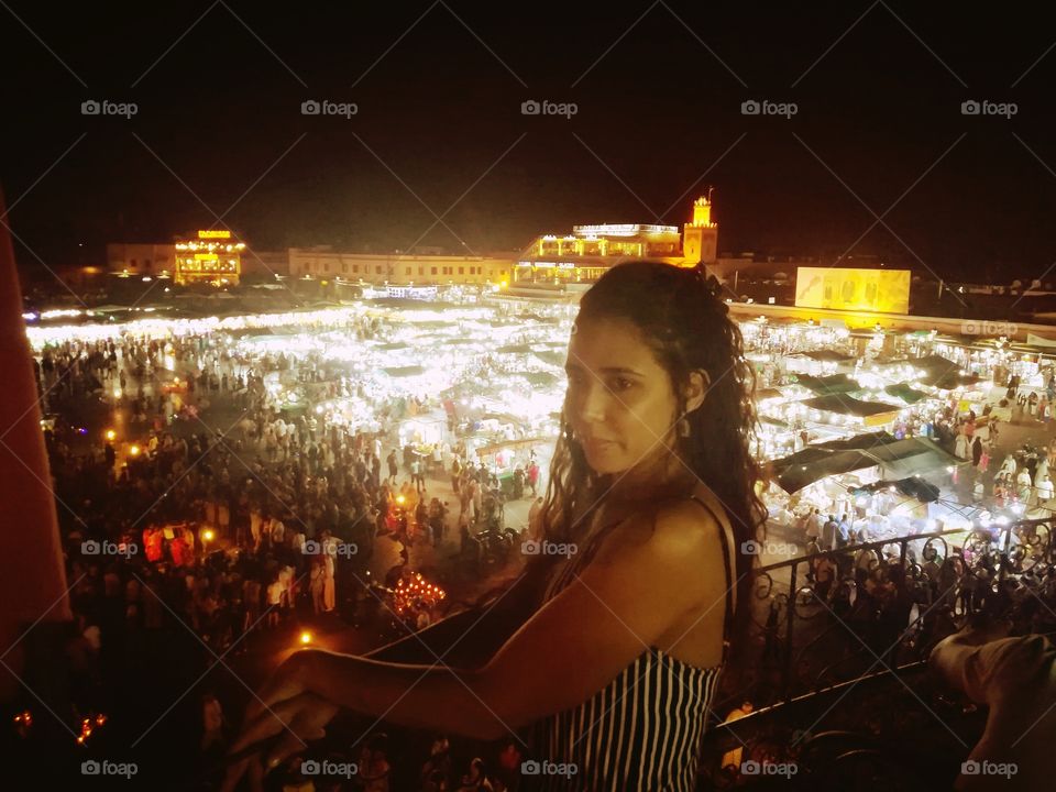 Contemplating the beauties of Jemaa El-Fna square. Marrakesh