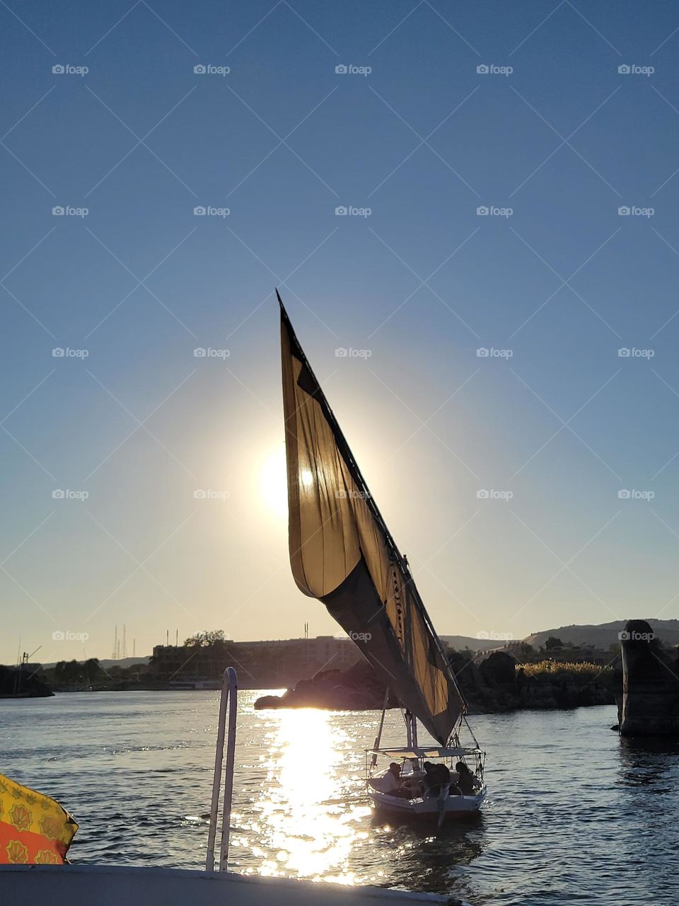 Sailing down the Nile River at Ashwan Egypt