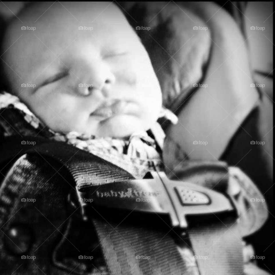 baby sleeping car seat child by SassyChic23