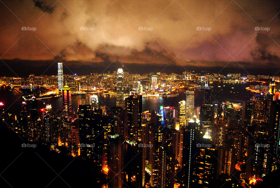 Hongkong skyline at night
